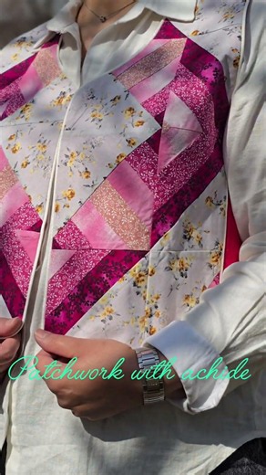sewing with love ❤️ 😍 and turn into lovely quilt vest #diy #patchwork #handmade