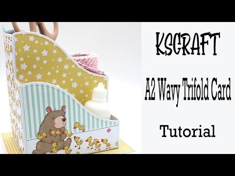 KSCRAFT Wavy Trifold Card Tutorial/Pencil Holder