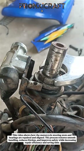 Motorcycle Steering Stem Repair | Fast Bearing Fix & Alignment Trick!