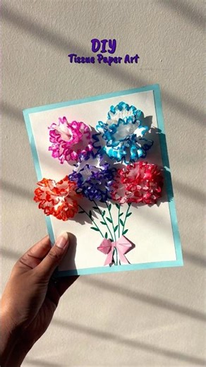 DIY Tissue Paper Flower Art 🌸 – Easy & Beautiful Craft Idea 💖 #diy #craft