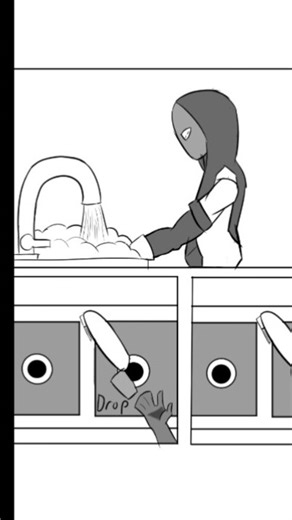 (Read from Right to Left) Washing Dishes#irl #washing #digitalart