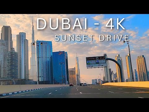 Dubai Sunset Drive [4K] - Stunning Downtown Skyscrapers 🇦🇪
