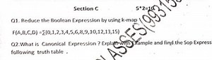 Section CQ1. Reduce the Boolean Expression by using k-mapF(A,... | Filo
