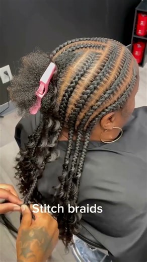 Stitch Braids with Curly Ends | Trendy Hairstyle
