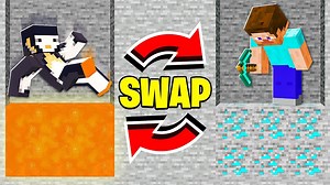 Minecraft but we swap places for chaos in survival