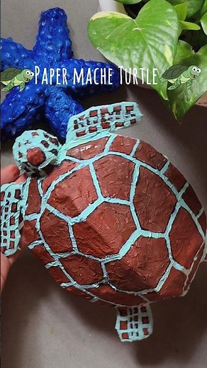 DIY Turtle 🐢 #diy #homemadepapercraft #origami #craft #mache #papermache #turtle