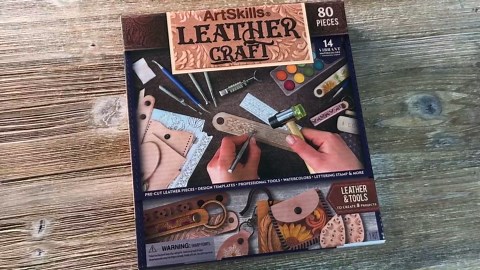 ArtSkills Leather Working Kit, Leather Tooling Kit with Tools, Stamps, Arts and Crafts Adult Project Kits, 80 pc