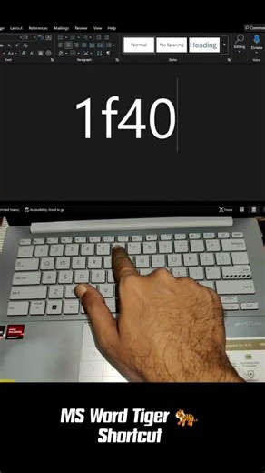 MS Word Tiger Shortcut Key 🐅 #shorts