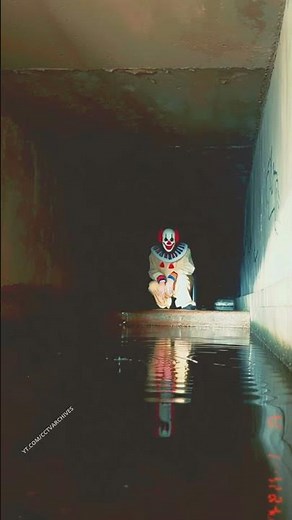 Diabolical Clown Alone in Sewer – Stares Directly at Camera, Behavior Inexplicable