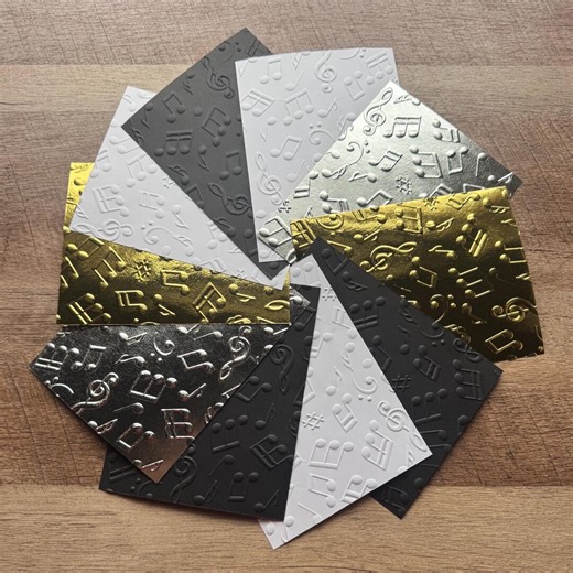 Embossed Music Note Cardstock Pack | White, Black, Gold, Silver Foil Sheets - Etsy