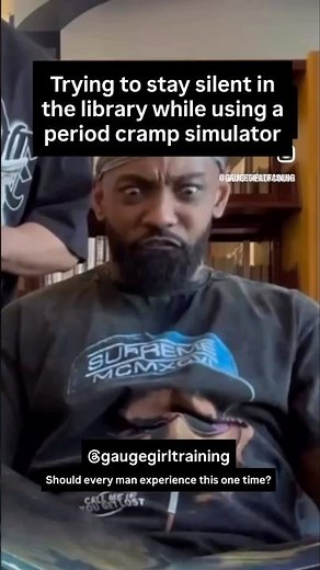 Trying to stay silent while using a period cramp simulator 😭💀