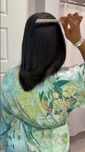 Silk press routine at home 💚 using Shea Moisture