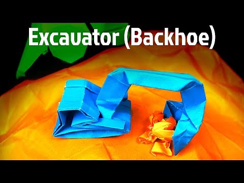 How to make a mini excavator with origami 🟩 make a mini backhoe out of just one paper