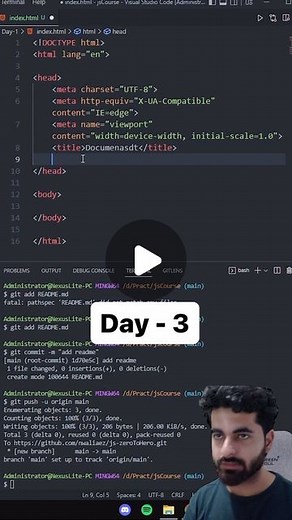 Neeraj Walia on Instagram: "Day 3 JS . Understanding Internal and external JS. #coding #programming #javascript #ZeroToHero"