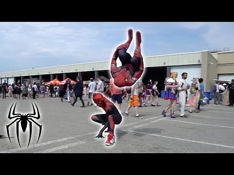 Spiderman Flips In Public at Anime North 2018 (In Real Life)