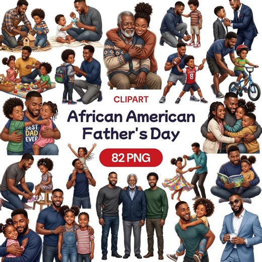 African American Fathers Day Clipart, Black Dad PNG, Daddy and Me Graphic, Male Role Model Art, Best Grandpa - Etsy
