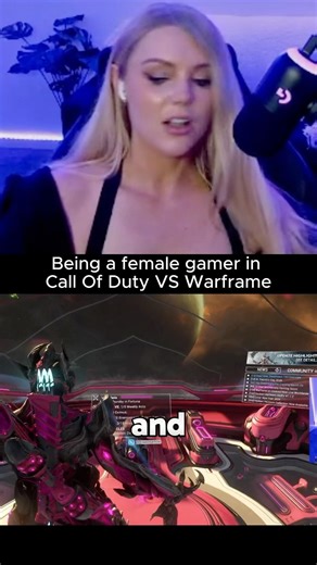 Female gamer in Warframe vs COD lobbies
