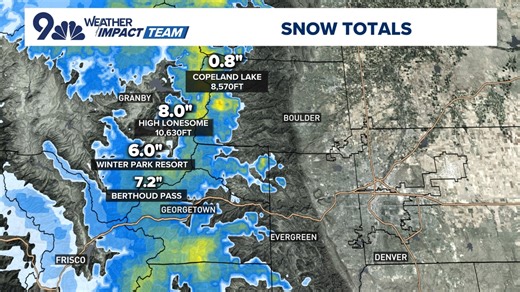 Here are some snow totals for Tuesday's unusual storm