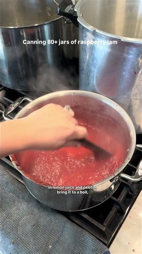 Canning raspberry jam! #raspberryjam #waterbathcanning #howtocanjam