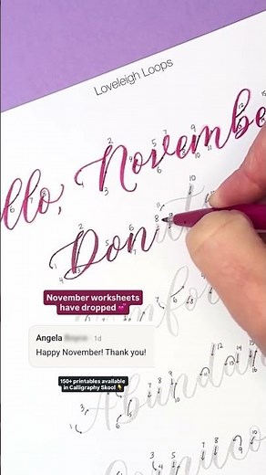 "Donuts" Brush Pen Calligraphy Practice ✨ Download Worksheets in Calligraphy Skool #calligraphy