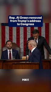 Rep. Al Green removed from Pres. Trump's address to Congress: https://www.fox5ny.com/news/al-green-trump-speech-congress-removed-chambers-video | FOX 5 NY