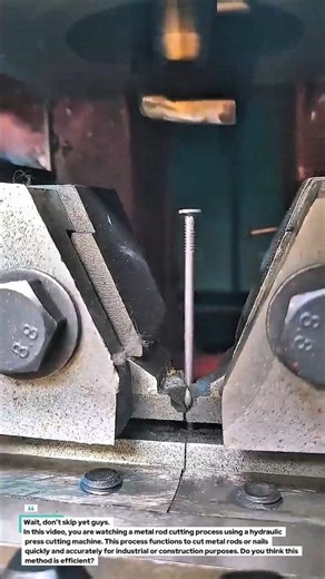 Metal Rod Cutting Process Using Hydraulic Press | Industrial Cutting Technique.