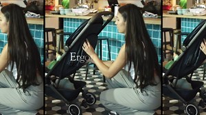 Joolz AER+ Lightweight & Compact Travel Stroller - Portable One-Hand Fold Design - Ergonomic Seat for Infant & Toddler (up to 50 lb) - XXL Sun Hood - Stroller for Airplane -Travel Pouch - Sandy Taupe