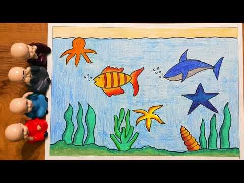 Dive into art with this easy underwater scene tutorial/This underwater drawing is so bright