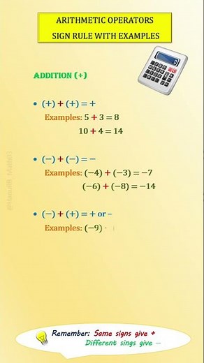 Arithmetic Operators Add Rules with Easy Examples ✨