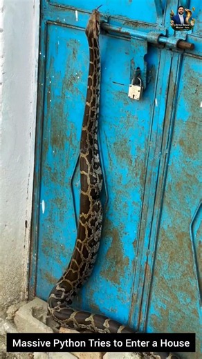 Massive Python Tries to Enter a House #snake #wildliferescue #wildlifeentertainment