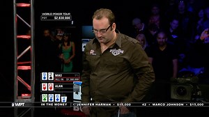 Mike stands up, full of confidence, and goes all in pre-flop. His confidence is blazing, but does he have the cards to secure the pot? | World Poker Tour (WPT)