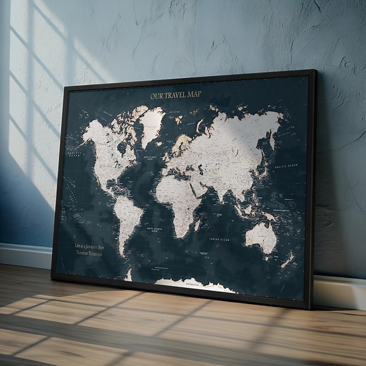 Push Pin World Map – Personalized Travel Map With Pins, Framed or Poster Wall Art - Etsy