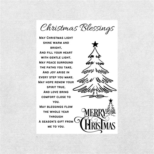Christmas Blessings Card Printable Christian Poem Prayer Holiday Season Gift Greeting Religious Faith Spiritual Family Gift Digital Download - Etsy