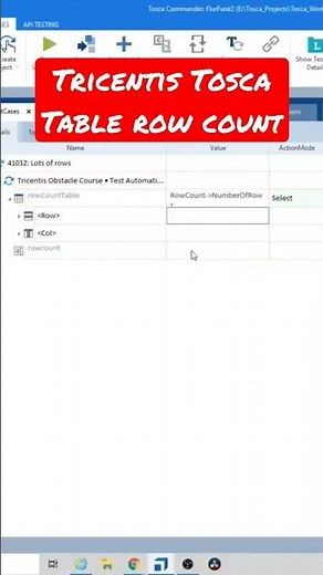 Tricentis Tosca Table Row Count
