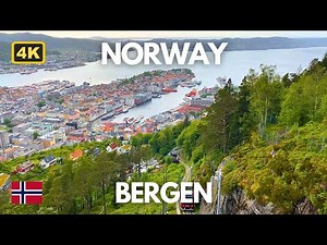 Bergen Norway The Capital of the Fjords | Bryggen ⛰️ Fløyen 🚶 Walking 4K