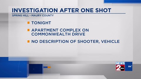 Investigation underway after 1 shot in Spring Hill