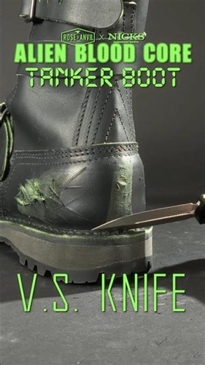 Meant to be worn hard. Wear your scars. Alien Blood Core Tanker Boot, Rose Anvil x Nicks, drops 1.29
