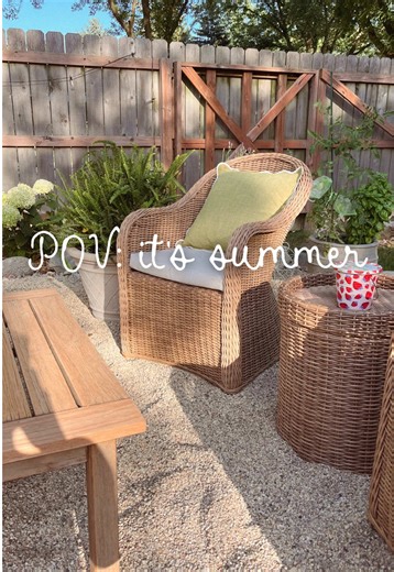 Enjoying Our New Pea Gravel Patio This Summer!