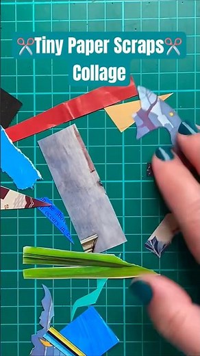 Making a collage from tiny paper scraps #collageart #paperscraps