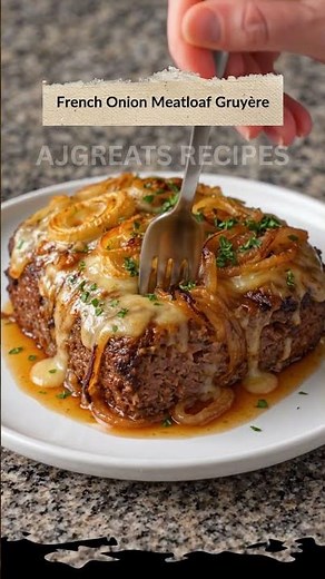 French Onion Meatloaf with Gruyère Cheese