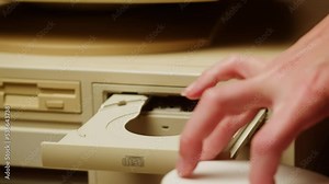 Using CD circle disk for old computer. Dvd player, disc drive. Music recorder, playing retro computer games.