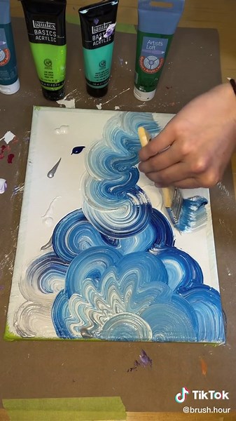 Blue Swirl Painting - Relaxing Abstract Art