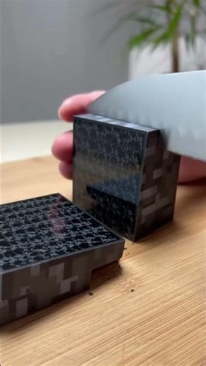 ASMR 🔪 Cutting a Minecraft Coal Block ⚫ | Deep Satisfying Sounds