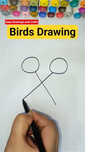 Beautiful Birds Drawing | Easy Bird Sketch Tutorial | #art #shorts #viral #birds #drawing