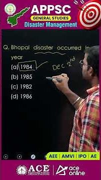 APPSC: General Studies | Disaster Management | #bhopaldisaster Occur in the Year? | ACE Online