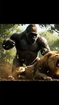 Gorilla vs Lion Brutal Fight#wildlifeentertainment #animalfight #animals