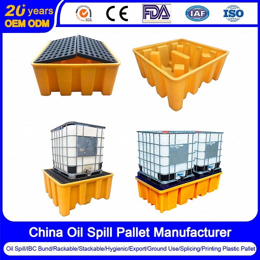 [Hot Item] Large Capacity 1000L IBC Anti Spill Pallet Spill Containment Plastic Pallets for Liquid