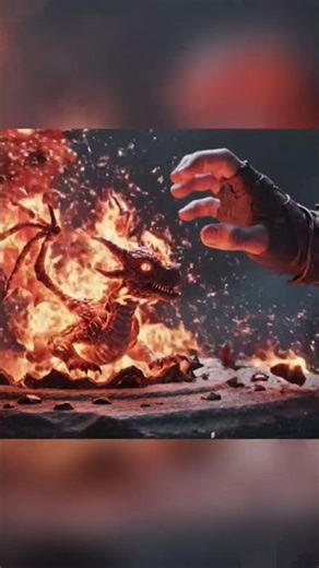 “Baby Dragon Hatching in Fire! 🔥🐉 | Epic Fantasy Scene”