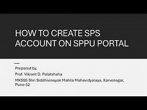 How to Create SPS Account on SPPU Portal?
