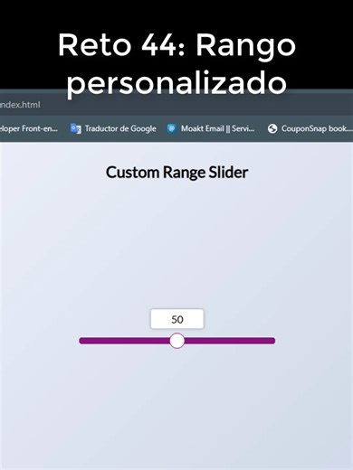 reto 44: Rango personalizado#htmlcss #css3 #javascript #html #html5